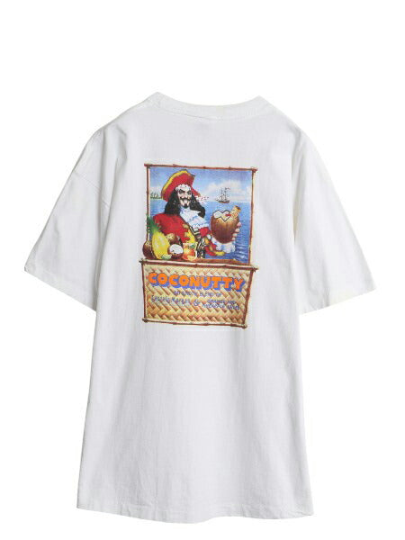 90s USA製 企業物 イラスト プリント Tシャツ メンズ XL 古着 オールド 酒 キャプテンモルガン グラフィック キャラクター 大きいサイズ 白