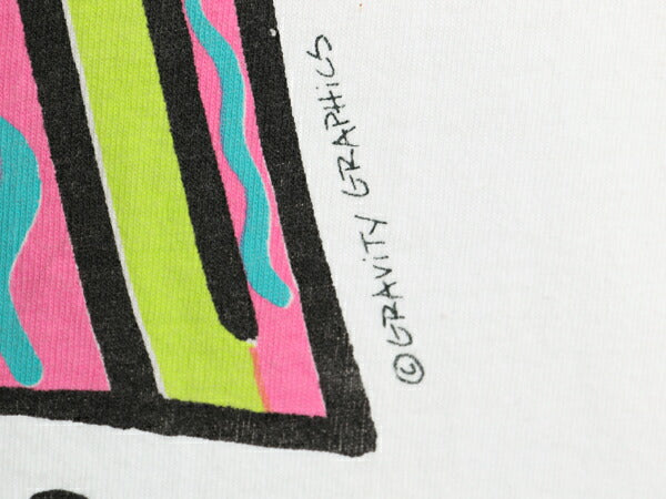 90s USA製 グラフィック アート イラスト プリント Tシャツ メンズ XL オールド シングルステッチ ヘビーウェイト 大きいサイズ ホワイト