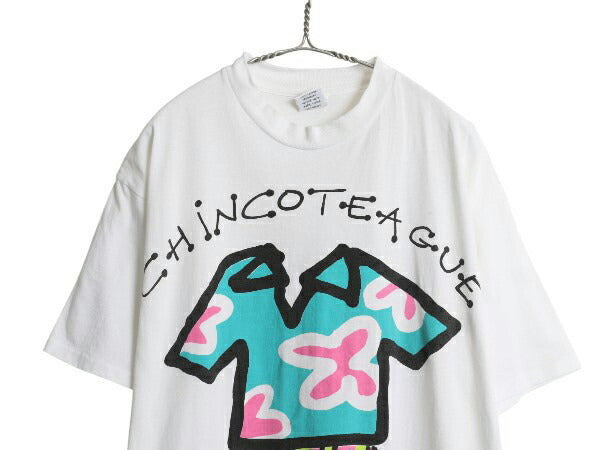 90s USA製 グラフィック アート イラスト プリント Tシャツ メンズ XL オールド シングルステッチ ヘビーウェイト 大きいサイズ ホワイト