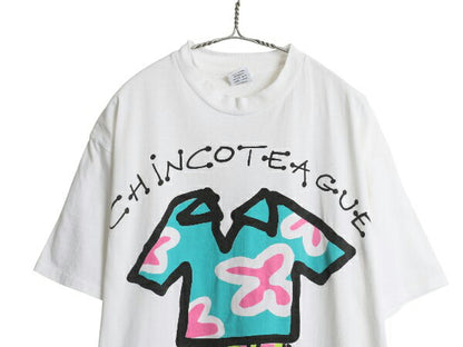 90s USA製 グラフィック アート イラスト プリント Tシャツ メンズ XL オールド シングルステッチ ヘビーウェイト 大きいサイズ ホワイト