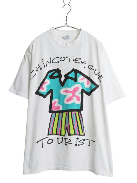 90s USA製 グラフィック アート イラスト プリント Tシャツ メンズ XL オールド シングルステッチ ヘビーウェイト 大きいサイズ ホワイト
