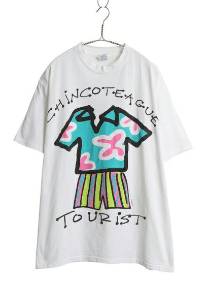 90s USA製 グラフィック アート イラスト プリント Tシャツ メンズ XL オールド シングルステッチ ヘビーウェイト 大きいサイズ ホワイト