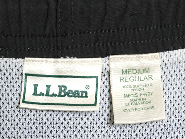 90s エルエルビーン ナイロン ショートパンツ メンズ M 古着 オールド ショーツ 短パン 海パン スイム サーフ バギーズ タイプ 水陸両用 黒