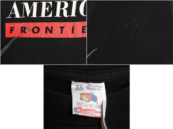90s USA製 テレビ 企業 ロゴ プリント 半袖 Tシャツ メンズ XL 90年代 オールド 企業物 当時物 ヘビーウェイト シングルステッチ ブラック