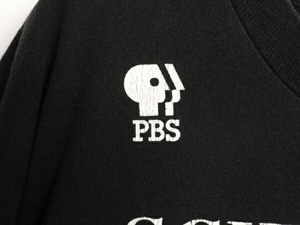 90s USA製 テレビ 企業 ロゴ プリント 半袖 Tシャツ メンズ XL 90年代 オールド 企業物 当時物 ヘビーウェイト シングルステッチ ブラック