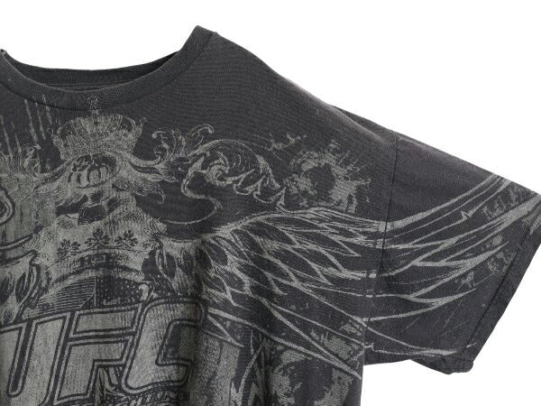 00s UFC グラフィック オーバー プリント Tシャツ メンズ XL 古着 オールド オフィシャル イラスト 総合格闘技 MMA 大きいサイズ 黒 当時物