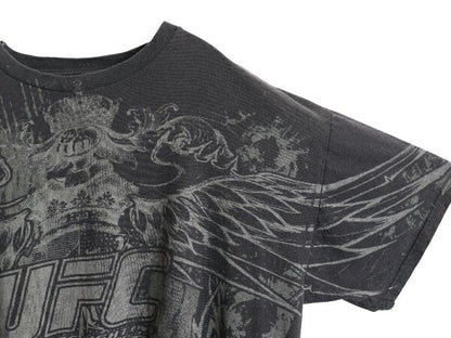 00s UFC グラフィック オーバー プリント Tシャツ メンズ XL 古着 オールド オフィシャル イラスト 総合格闘技 MMA 大きいサイズ 黒 当時物