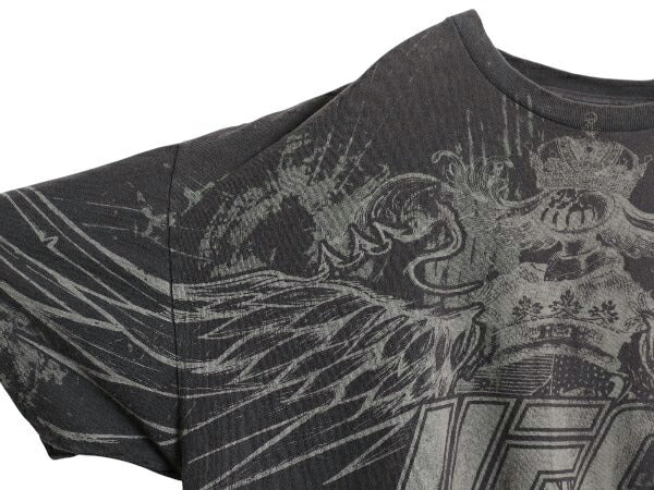 00s UFC グラフィック オーバー プリント Tシャツ メンズ XL 古着 オールド オフィシャル イラスト 総合格闘技 MMA 大きいサイズ 黒 当時物