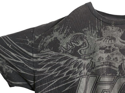 00s UFC グラフィック オーバー プリント Tシャツ メンズ XL 古着 オールド オフィシャル イラスト 総合格闘技 MMA 大きいサイズ 黒 当時物