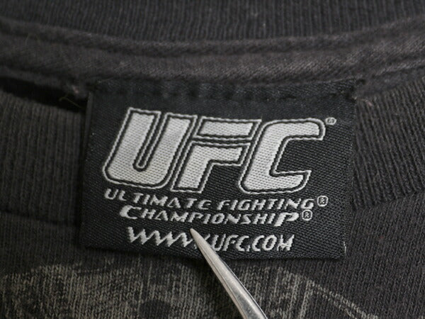 00s UFC グラフィック オーバー プリント Tシャツ メンズ XL 古着 オールド オフィシャル イラスト 総合格闘技 MMA 大きいサイズ 黒 当時物