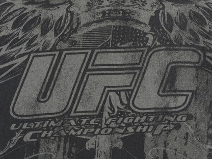00s UFC グラフィック オーバー プリント Tシャツ メンズ XL 古着 オールド オフィシャル イラスト 総合格闘技 MMA 大きいサイズ 黒 当時物