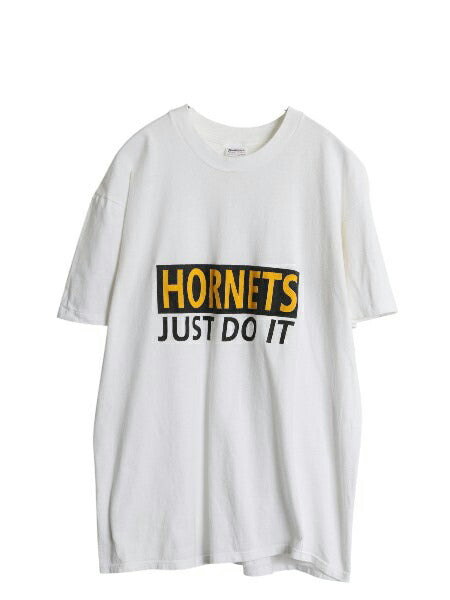 80s USA製 メッセージ パロディ プリント Tシャツ メンズ L 古着 ヴィンテージ シングルステッチ ヘビーウェイト バスケ NBA ホーネッツ 白