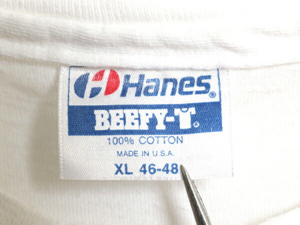 80s USA製 企業物 アート イラスト プリント Tシャツ メンズ XL / ヴィンテージ シングルステッチ ヘビーウェイト 大きいサイズ 当時物 白