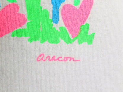 90s USA製 カレッジ アート イラスト プリント Tシャツ メンズ レディース XL オールド シングルステッチ 大きいサイズ ヘビーウェイト 白
