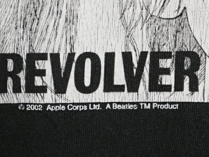 00s ビートルズ イラスト プリント Tシャツ メンズ 2XL 古着 オールド オフィシャル バンド ロック REVOLVER グラフィック 大きいサイズ 黒