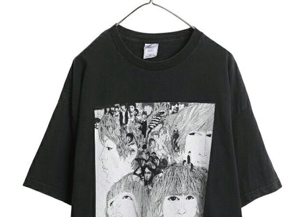 00s ビートルズ イラスト プリント Tシャツ メンズ 2XL 古着 オールド オフィシャル バンド ロック REVOLVER グラフィック 大きいサイズ 黒