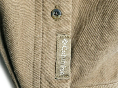 00s コロンビア ボタンダウン ハンティング シャツ メンズ M オールド Columbia RiverLodge 肩 キルティング 補強 アウトドア フィッシング