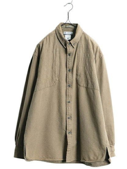 00s コロンビア ボタンダウン ハンティング シャツ メンズ M オールド Columbia RiverLodge 肩 キルティング 補強 アウトドア フィッシング