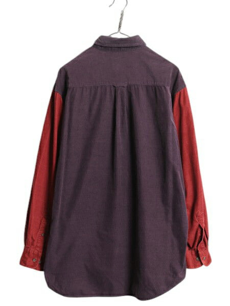 90s OLD GAP クレイジー パターン コーデュロイ 長袖 ボタンダウン シャツ メンズ L 古着 オールド ギャップ 細畝 長袖シャツ マルチカラー