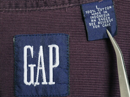 90s OLD GAP クレイジー パターン コーデュロイ 長袖 ボタンダウン シャツ メンズ L 古着 オールド ギャップ 細畝 長袖シャツ マルチカラー