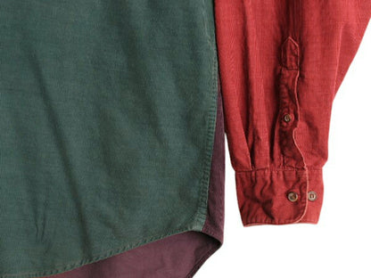 90s OLD GAP クレイジー パターン コーデュロイ 長袖 ボタンダウン シャツ メンズ L 古着 オールド ギャップ 細畝 長袖シャツ マルチカラー