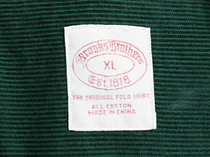 ブルックスブラザーズ 総柄 コーデュロイ 長袖 ボタンダウン シャツ メンズ XL / 古着 Brooks Brothers 長袖シャツ 細畝 フィッシング 刺繍