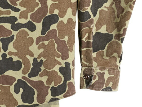 80s USA製 ウールリッチ ダックハンター カモ サファリ シャツ メンズ L 程/ ヴィンテージ 旧タグ Woolrich 迷彩 ハンティング 長袖シャツ
