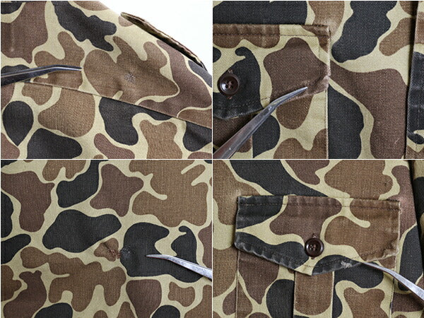 80s USA製 ウールリッチ ダックハンター カモ サファリ シャツ メンズ L 程/ ヴィンテージ 旧タグ Woolrich 迷彩 ハンティング 長袖シャツ
