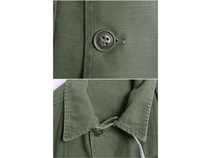 60s 米軍実物 US ARMY コットン サテン ユーティリティ シャツ SMALL / 古着 62年製 ヴィンテージ ミリタリー 軍物 1st 後期 筒袖 OG107