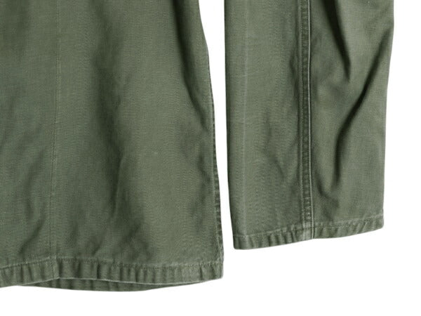 60s 米軍実物 US ARMY コットン サテン ユーティリティ シャツ SMALL / 古着 62年製 ヴィンテージ ミリタリー 軍物 1st 後期 筒袖 OG107