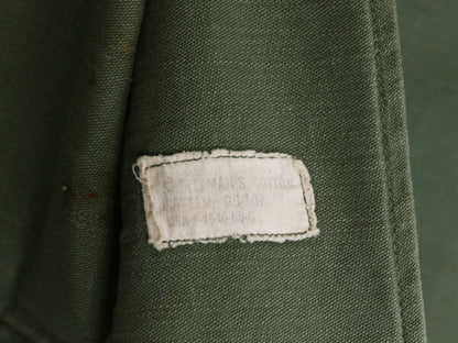 60s 米軍実物 US ARMY コットン サテン ユーティリティ シャツ メンズ S 程 / 65年製 ヴィンテージ ミリタリー 筒袖 3rd OG107 フルパッチ
