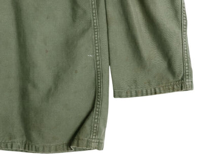 60s 米軍実物 US ARMY コットン サテン ユーティリティ シャツ メンズ S 程 / 65年製 ヴィンテージ ミリタリー 筒袖 3rd OG107 フルパッチ