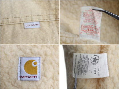 好雰囲気 80s USA製 カーハート 裏 ボア ダック ベスト メンズ L ヴィンテージ CARHARTT パイル フリース ワーク フルジップ 前開き 重ね着