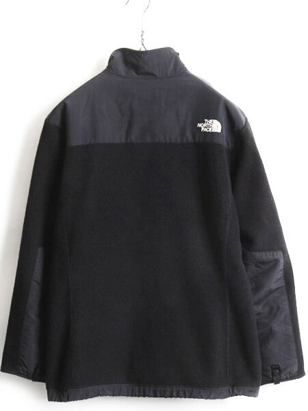ガールズ XL レディース M 程■ ノースフェイス フルジップ フリース ナイロン 切替 デナリ ジャケット 古着 The North Face DENALI 黒 x黒
