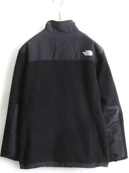 ガールズ XL レディース M 程■ ノースフェイス フルジップ フリース ナイロン 切替 デナリ ジャケット 古着 The North Face DENALI 黒 x黒
