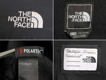 ガールズ XL レディース M 程■ ノースフェイス フルジップ フリース ナイロン 切替 デナリ ジャケット 古着 The North Face DENALI 黒 x黒