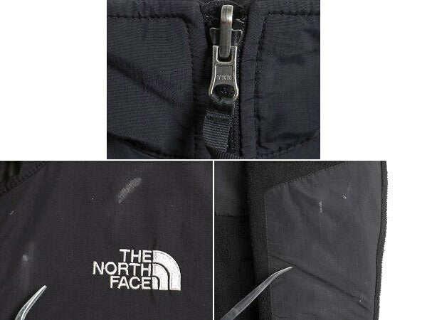 ガールズ XL レディース M 程■ ノースフェイス フルジップ フリース ナイロン 切替 デナリ ジャケット 古着 The North Face DENALI 黒 x黒