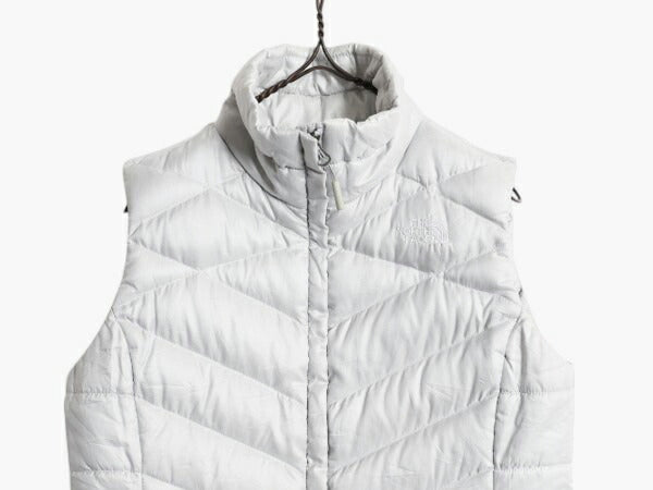 US企画 ノースフェイス ナイロン ダウン ベスト レディース S 古着 The North Face フルジップ キルティング 550フィル アウトドア 重ね着