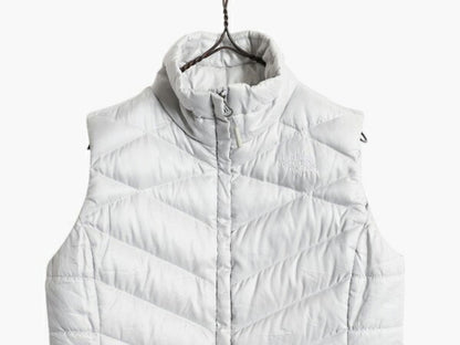 US企画 ノースフェイス ナイロン ダウン ベスト レディース S 古着 The North Face フルジップ キルティング 550フィル アウトドア 重ね着