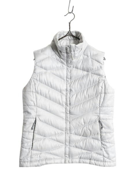 US企画 ノースフェイス ナイロン ダウン ベスト レディース S 古着 The North Face フルジップ キルティング 550フィル アウトドア 重ね着