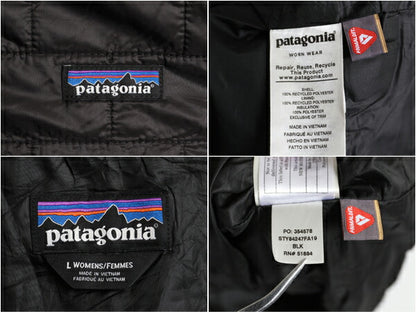 パタゴニア ナノ パフ ベスト レディース L / Patagonia 19年製 中綿 ナイロン キルティング フルジップ アウトドア パッカブル 企業物 黒