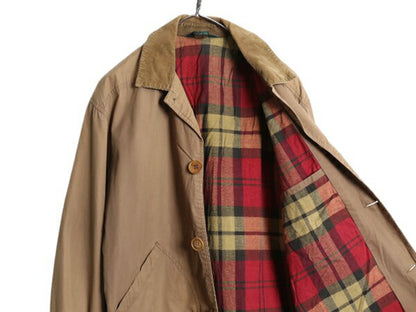 90s ジェイクルー オイルド コットン ハンティング ジャケット メンズ S / オールド JCREW 巨人タグ チェック ライナー付き カバーオール