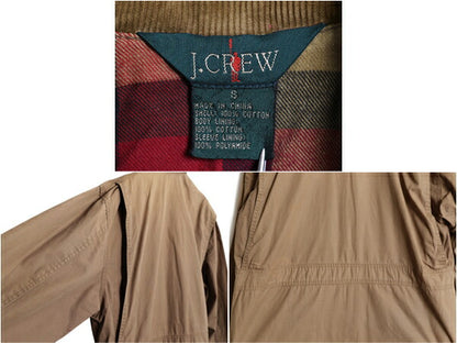 90s ジェイクルー オイルド コットン ハンティング ジャケット メンズ S / オールド JCREW 巨人タグ チェック ライナー付き カバーオール