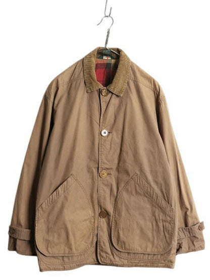 90s ジェイクルー オイルド コットン ハンティング ジャケット メンズ S / オールド JCREW 巨人タグ チェック ライナー付き カバーオール