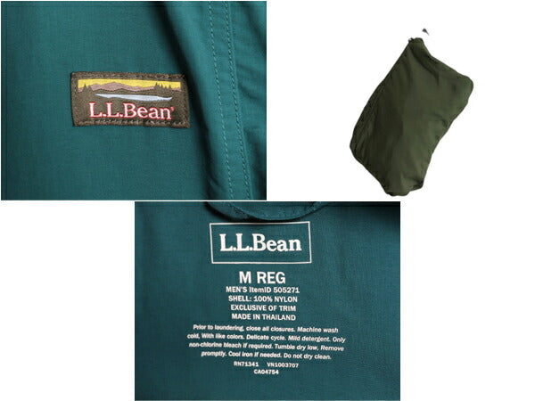 エルエルビーン ナイロン アノラック パーカー ジャケット メンズ M 古着 LLBEAN ジャンパー プルオーバー ハーフジップ マンパ パッカブル