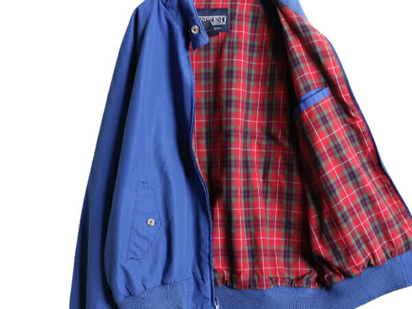 90s ランズエンド スイングトップ ジャケット メンズ L 90年代 オールド LANDS END フルジップ ブルゾン ハリントン G-9 チェック ライナー