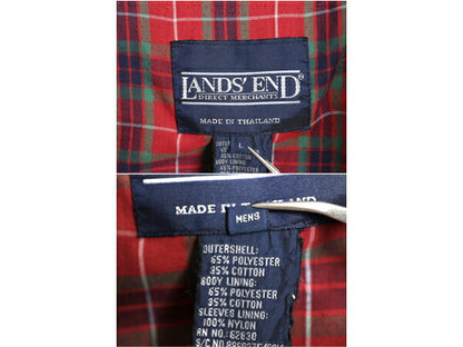 90s ランズエンド スイングトップ ジャケット メンズ L 90年代 オールド LANDS END フルジップ ブルゾン ハリントン G-9 チェック ライナー