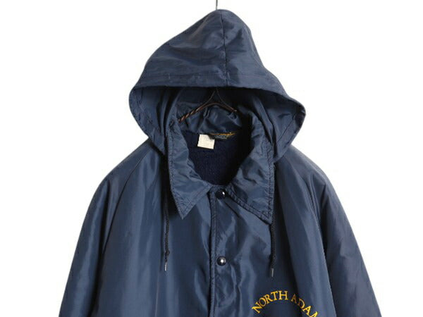 60s 70s ランタグ チャンピオン ナイロン コーチ ジャケット メンズ L / Champion ヴィンテージ パイル フリース ライナー付き ブルゾン 紺