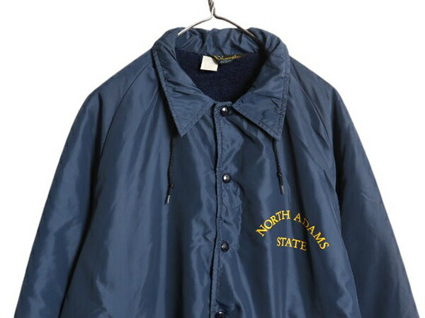 60s 70s ランタグ チャンピオン ナイロン コーチ ジャケット メンズ L / Champion ヴィンテージ パイル フリース ライナー付き ブルゾン 紺