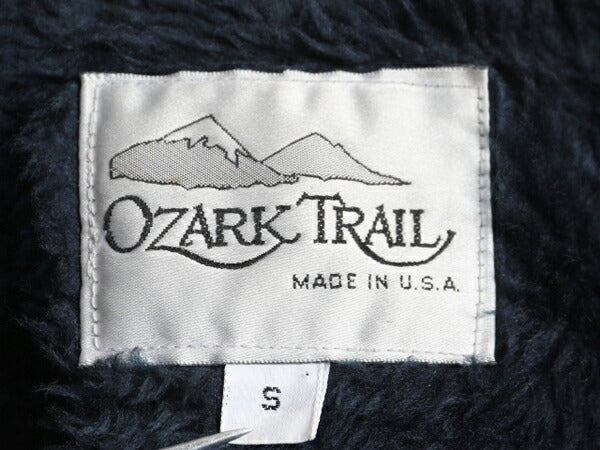 90s USA製 OZARK TRAIL 裏 ボア ナイロン コーチ ジャケット メンズ S / オールド パイル フリース ブルゾン ジャンパー 無地 ネイビー 紺